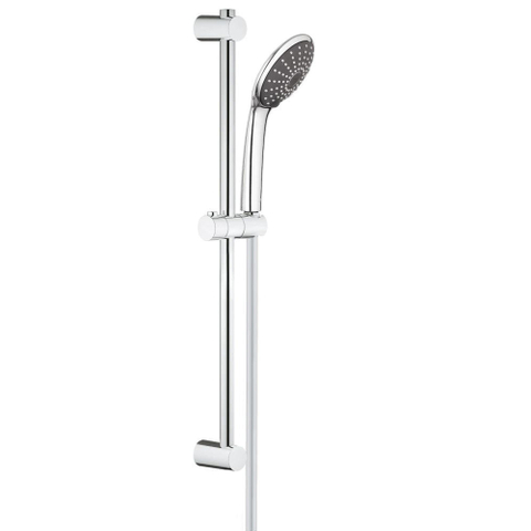 GROHE Vitalio Joy 110 Ensemble barre de douche - 60cm - douchette ronde - 2 types de jets - flexible de douche lisse - chrome/noir 4357674