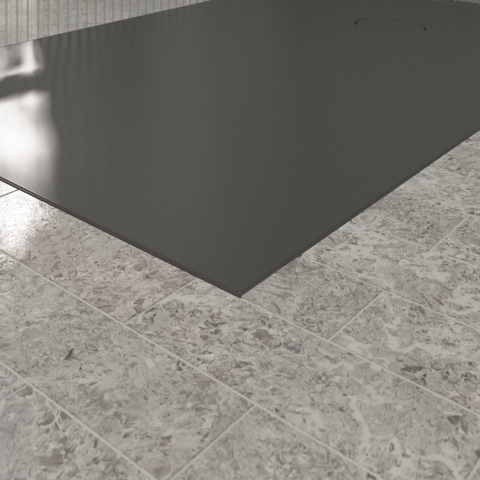 Villeroy & Boch Ecora douchebak - 150x100x3.5cm - afvoer korte zijde - anthracite (antraciet) SW1558870