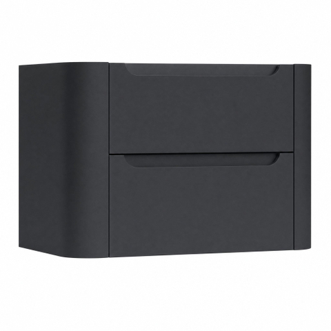 H&R Badmeubelen Juice Meuble sous lavabo - 80x45x50cm - angles arrondis - 2 tiroirs - poignée intégrée - Dark blue mat SW1488581