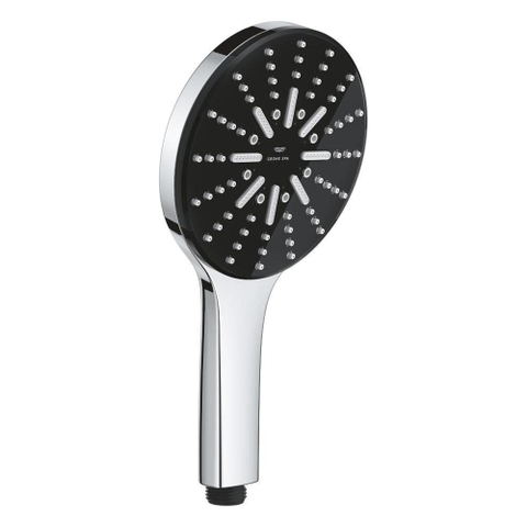 GroheRainshower Aquahanddouche smartactive m. 3 straalsoortenØ13cmrain, rain+ en activemassagechroom/zwart SW1186151