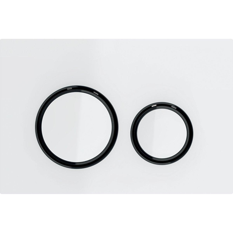 Geberit Sigma21 bedieningplaat met frontbediening voor toilet 24.6x16.4cm zwartchroom / wit SW420173
