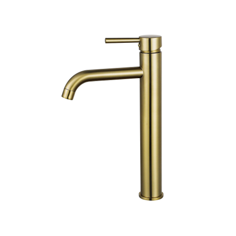 Fortifura Calvi Wastafelkraan - 33.9cm - verhoogd - opbouw - PVD - geborsteld messing (goud) SW720549