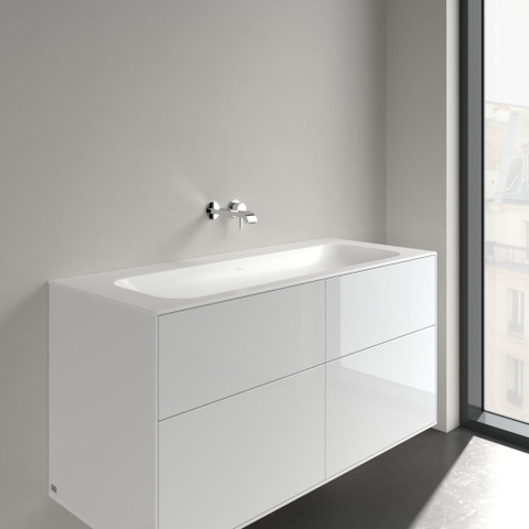 Villeroy & Boch finion meubelwastafel - 120x50 - zonder kraangat - zonder overloop stonewhite CeramicPlus - Stone White (mat wit) SW209391