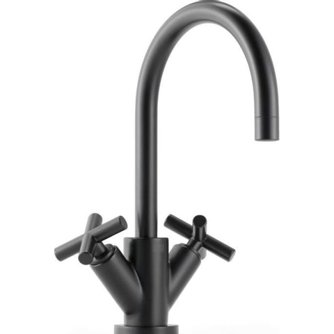 Dornbracht Tara robinet de lavabo avec garniture de vidage saillie 135mm noir 0480086