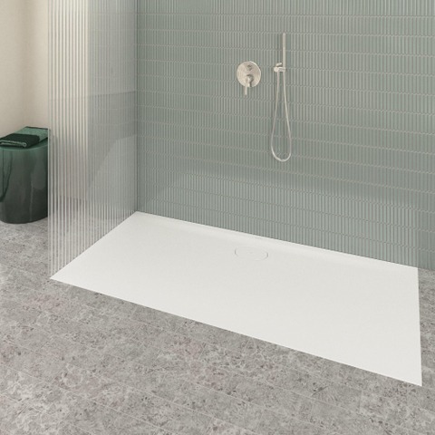 Villeroy & Boch Ecora douchebak - 170x80x3.5cm - afvoer lange zijde - white alpine (wit) SW1558879