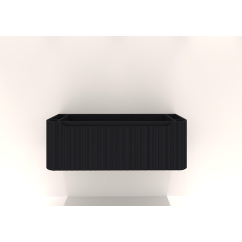 H&R badmeubelen Juice Meuble sous vasque - 120x45x40cm - coins arrondis - façade 3D - 1 tiroir - poignée intégrée - anthracite mat SW867635