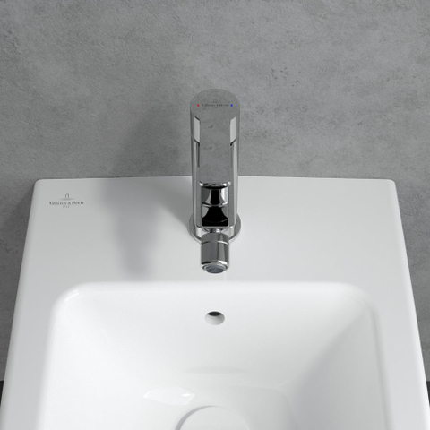 Villeroy & Boch Architectura 1 greeps wastafelkraan verhoogd - met push open afvoergarnituur - hoogglans chroom SW974136