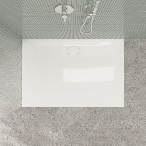 Villeroy & Boch Ecora douchebak - 150x100x3.5cm - afvoer lange zijde - white alpine (wit) SW1558959