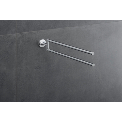 Duravit Starck T Handdoekhouder - 2 stangen - 46.5cm - draaibaar - hoogglans chroom SW297095