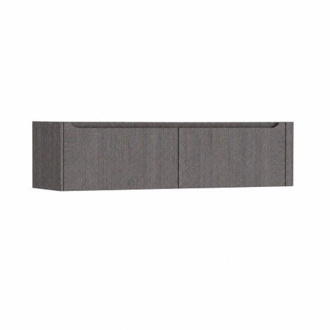 H&R Badmeubelen Juice Wastafelonderkast - 160x45x40cm - rechterhoek afgerond - 2 lades - geïntegreerde greep - Wenge SW1110474