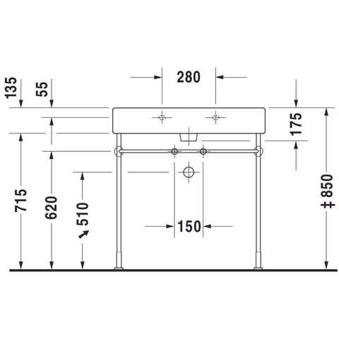 Duravit Vero Wastafel - met kraangat - met overloop - 80x47cm - met wondergliss - wit 0305310