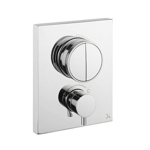 Crosswater Crossbox Inbouw douchekraan - thermostatisch - 2 functies - inclusief inbouwdeel - hoogglans chroom SW815958