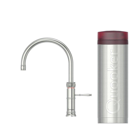 Quooker BE Classic Fusion Round kokendwaterkraan - draaibare uitloop - PRO3 reservoir - Warm / kokend water - RVS SW795611