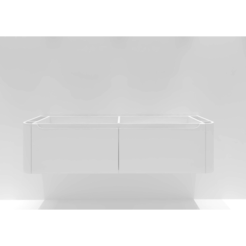 H&R badmeubelen Juice Wastafelonderkast - 160x45x40cm - afgeronde hoeken - 2 lades - geïntegreerde greep - wit hoogglans SW862827