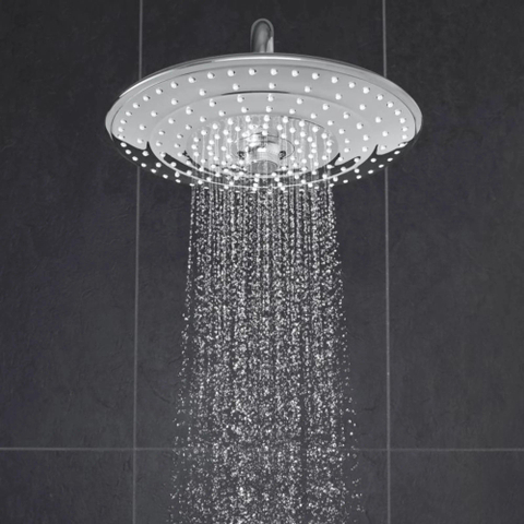 Grohe Euphoria ensemble de douche pluie apparent sans robinet – douche de tête Ø 26 cm à 3 jets – douchette 3 jets – chrome SW108074