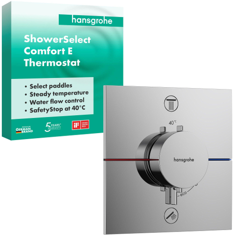 Hansgrohe ShowerSelect Comfort E Thermostaat - inbouw - 2 functies - hoogglans chroom SW918161