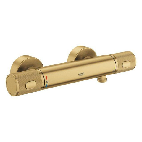 Grohe Vitalio Joy Doucheset - 60cm glijstang - ronde handdouche - 3 straalsoorten - thermostaatkraan - brushed cool sunrise (goud) SW1576555