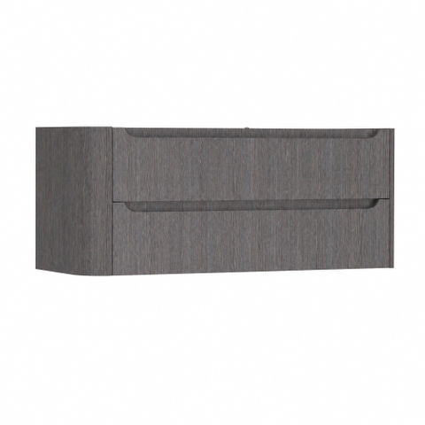 H&R Badmeubelen Juice Meuble sous vasque - 120x45x50cm - angle gauche arrondi - 2 tiroirs - poignée intégrée - Wenge SW1489892