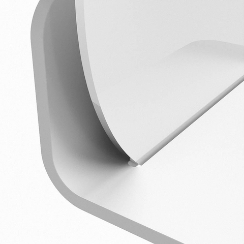Mondiaz SPOT miroir – Ø 30 cm – avec tablette – Talc (blanc) SW1235463