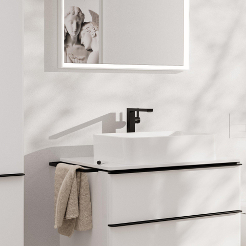 Hansgrohe Tecturis E Eengreeps wastafelkraan - 240 Fine - coolstart - voor waskommen - zonder afvoerplug - mat zwart SW918801