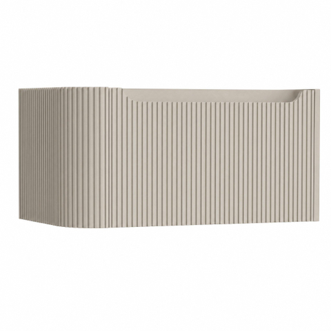 H&R Badmeubelen Juice Wastafelonderkast - 80x45x40cm - linkerhoek afgerond - 3D-front - 1 lade - geïntegreerde greep - beige mat SW1259612
