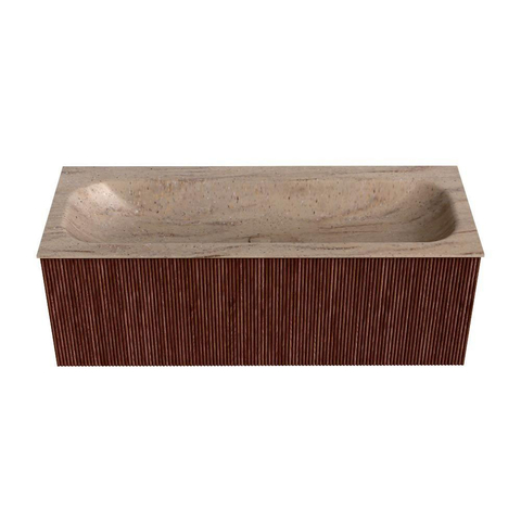 MONDIAZ KURVE-DLUX 120cm badmeubel kleur Ruby met 1 lade en 0 deuren. Wastafel BIG LARGE Midden zonder kraangat Saba. SW1433477