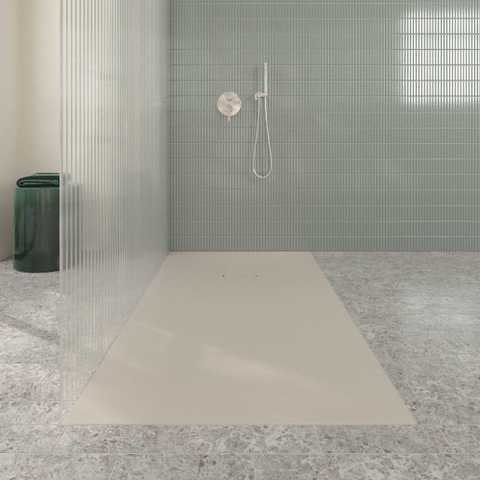 Villeroy & Boch Ecora douchebak - 170x90x4.5cm - afvoer korte zijde - almond (beige) SW1558956
