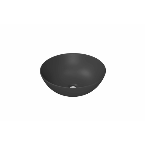 INK Otello Large vasque à poser - 40x40x14cm Posé rond porcelaine - gris minuit mat SW955788