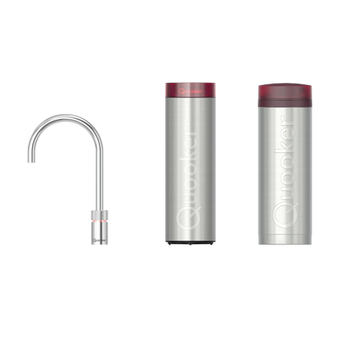 Quooker Nordic Round kokendwaterkraan - draaibare uitloop - PRO3 incl. Cube reservoir - Warm / kokend / bruisend / gefilterd water - Chroom SW299697