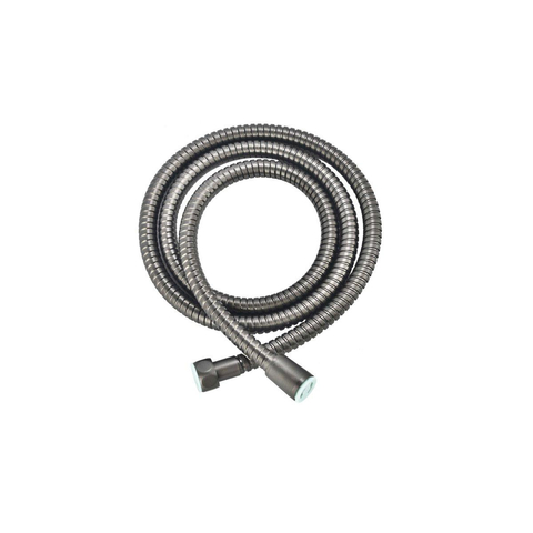 Fortifura Calvi Inbouw Regendoucheset - thermostatisch - plafondarm - 25cm - hoofddouche - ronde handdouche - metalen doucheslang - PVD - geborsteld gunmetal (antraciet) SW1131130