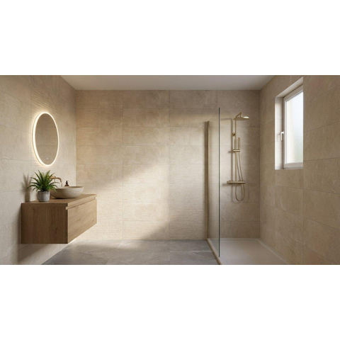 SAMPLE Terravito Unicoa wandtegel - 90x30cm - 10.5mm - gerectificeerd - Crème SW1221427