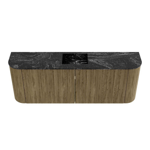Mondiaz JOYA-DLUX Meuble de salle de bains - 113,2 cm - arrondi gauche et droite couleur Dusk - Vasque FAYE position Milieu 1 trou de robinet couleur Lava SW1423273