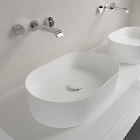 Villeroy & Boch Collaro vasque à poser - ovale 56x36cm - sans trop-plein sans trou de robinet ceramic+ stone white SW336076