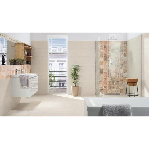 ÉCHANTILLON Ceralto Inlay Uno Carreau de sol et de mur 80x80cm 10mm rectifié R10 grès cérame Light Beige SW976471