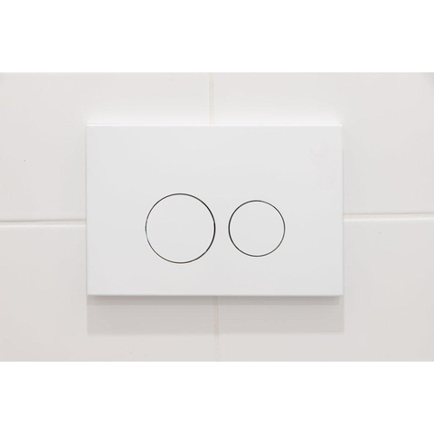 QeramiQ Dely Ensemble WC - 36.3x51.7cm - cuvette profonde - sans rebord - réservoir encastré Geberit UP720 - abattant de WC softclose 35 mm - plaque de commande blanche mate - boutons ronds - blanc mat SW1428006