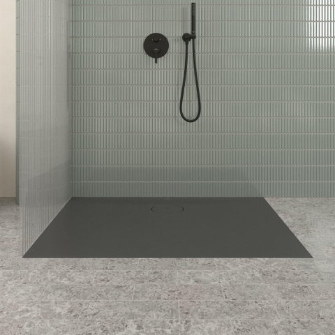 Villeroy & Boch Ecora douchebak - 120x80x3.5cm - afvoer lange zijde - anthracite (antraciet) SW1558972