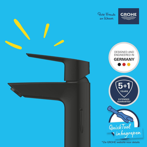 Grohe Start QuickFix Wastafelmengkraan - opbouw - 10.9cm uitloop - S-size - matte black (mat zwart) SW1126960