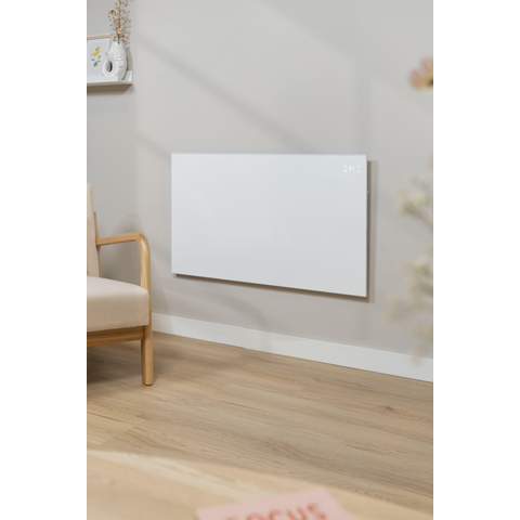 Eurom Mon Soleil Panneau infrarouge - 103.7x63.8cm - IP24 - 600watt - wifi - sol/mur - Horizontal / Vertical - métal blanc mat SW999857