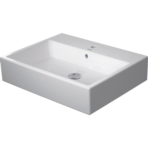 Duravit Vero air Wastafel - geslepen - met kraangat - met overloop - 60x47cm - met wondergliss - inclusief bevestiging - wit SW156991