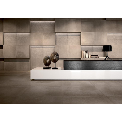 ÉCHANTILLON Terravito Ellino carreau mural et de sol - 80x80cm - 9mm - Carré - rectifié - Aspect pierre naturelle - Brun Mat SW735646