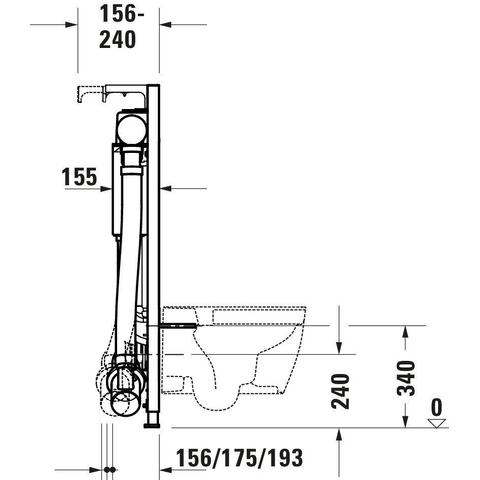 Duravit Durasystem Inbouwreservoir - voor Sensowash - 115x50cm - met geurafzuiging - met hygiënespoeling - wit SW705715