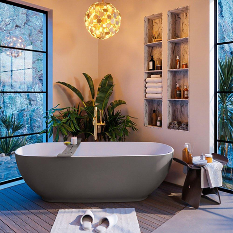 Mondiaz ALAN-DLUX Ensemble de meuble - 200cm - meuble Dark grey mat - 2 tiroirs - Lavabo Cloud Glace suspendu - vasque Gauche et droite - 2 trous de robinet SW804859