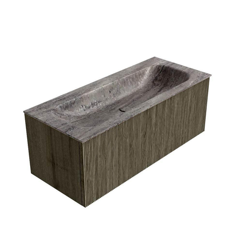MONDIAZ KURVE-DLUX 110cm badmeubel kleur Shadow met 1 lade en 0 deuren. Wastafel BIG MEDIUM Midden 1 kraangat Oza. SW1432897