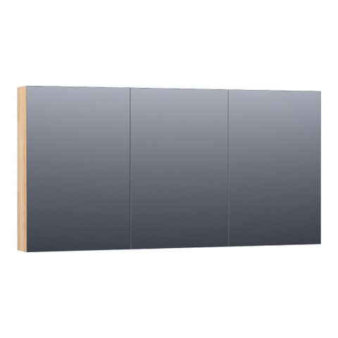 BRAUER Impress armoire de toilette – 139 x 70 x 15 cm – 3 portes, portes-miroir double face – Chêne gris SW392935