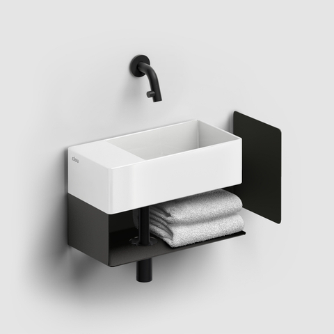 Clou New Flush lave-mains 35x18cm inclus ensemble de vidage sans trou de robinet Céramique Blanc SW398985