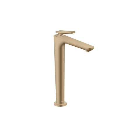 Hansgrohe Axor Citterio C 1-gats wastafelkraan 250 coolstart m. push-open afvoerplug en cubic cutvoorsprong 15.8cm - brushed bronze SW1151987