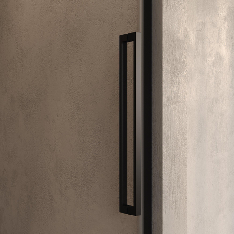 BRAUER Stellar Porte de niche - 2 pièces - 160x200cm - porte battante - revêtement de verre - réversible - verre clair - noir mat SW1418080