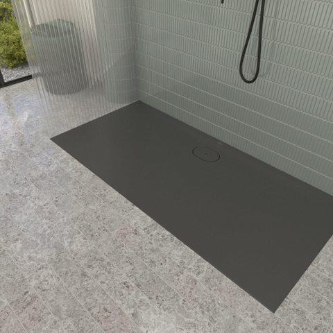 Villeroy & Boch Ecora douchebak - 170x80x3.5cm - afvoer lange zijde - anthracite (antraciet) SW1559006