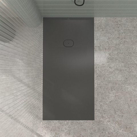Villeroy & Boch Ecora douchebak - 180x90x4.5cm - afvoer korte zijde - anthracite (antraciet) SW1558945