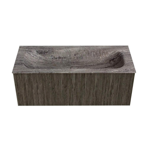 MONDIAZ KURVE-DLUX 110cm badmeubel kleur Shadow met 1 lade en 0 deuren. Wastafel BIG MEDIUM Midden 1 kraangat Oza. SW1432897